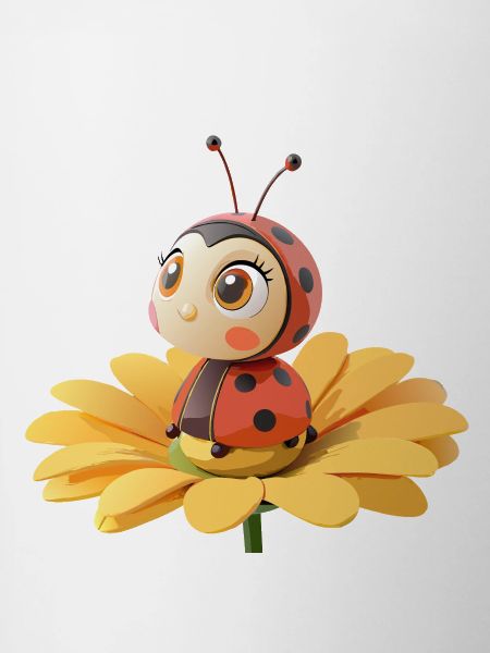 Cute ladybug on a flower