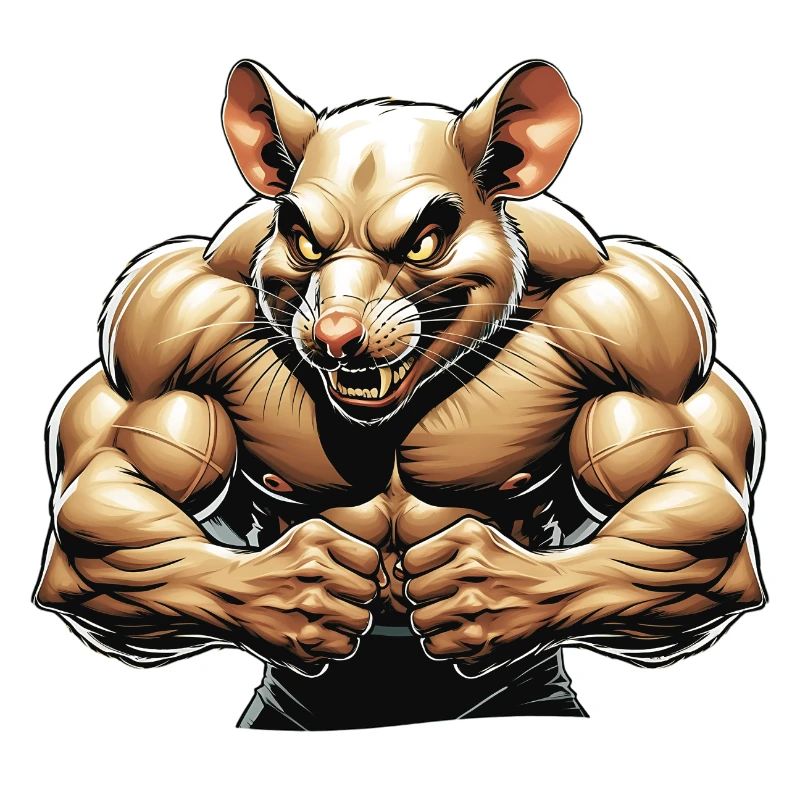 Fierce Anthropomorphic Rodent Illustration