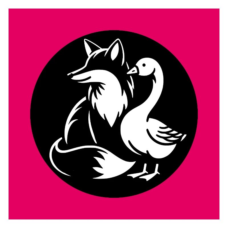 Fox and goose in friendship