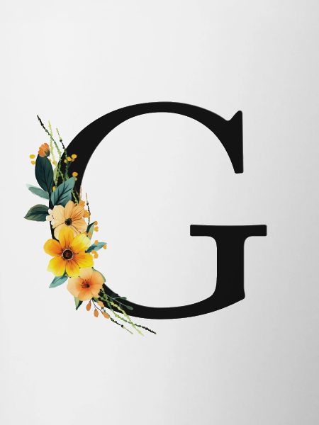 G Monogram, Floral, Personalizable