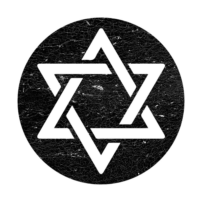 Étoile de David en cercle noir
