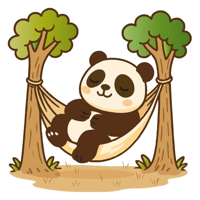 Panda dans un hamac – motif animal décontracté