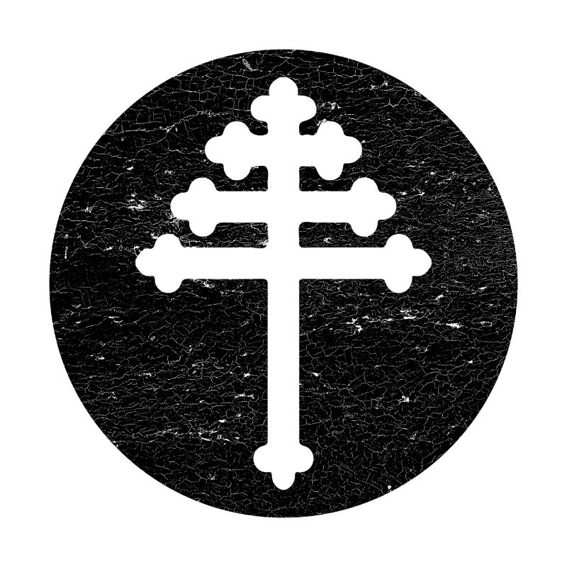 Croix maronite dans cercle noir