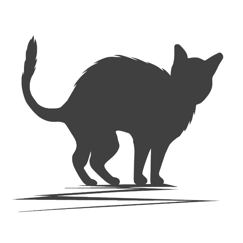 katzen silhouette mit Buckel