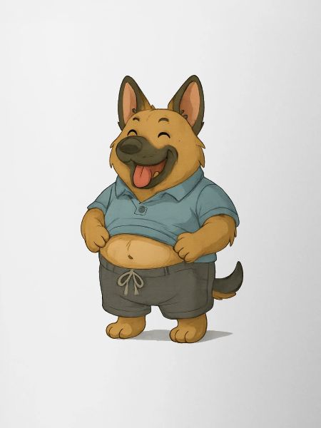 Lustiger Schäferhund im Freizeitlook