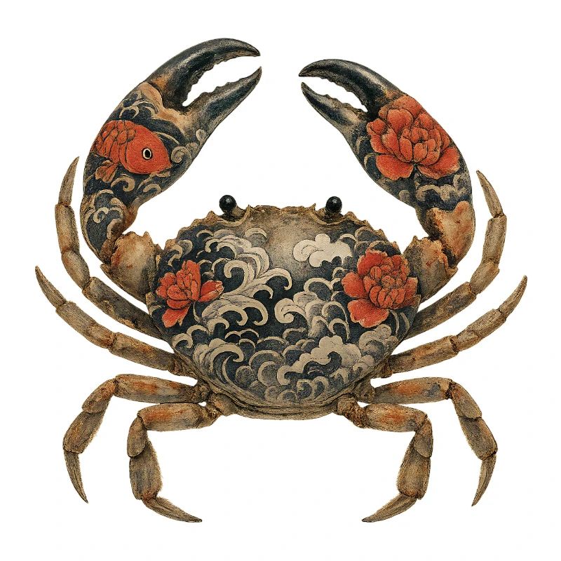 Yakuza Crab – Ink on Shell