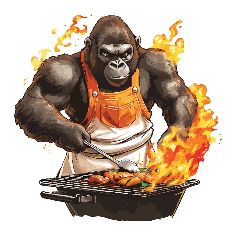 Grilling Grilla Griller Gorilla BBQ Funny Funny Funny
