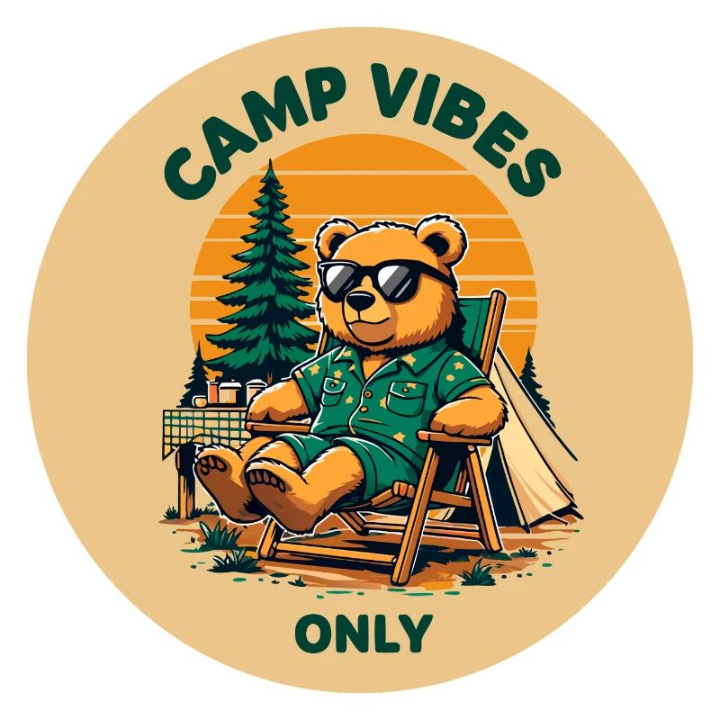 Camp Vibes Bear Camping Logo
