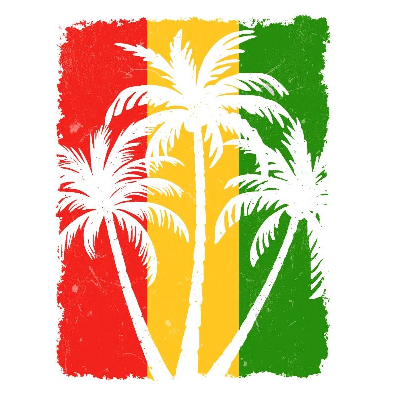 Silhouette de palmier coucher de soleil tropical