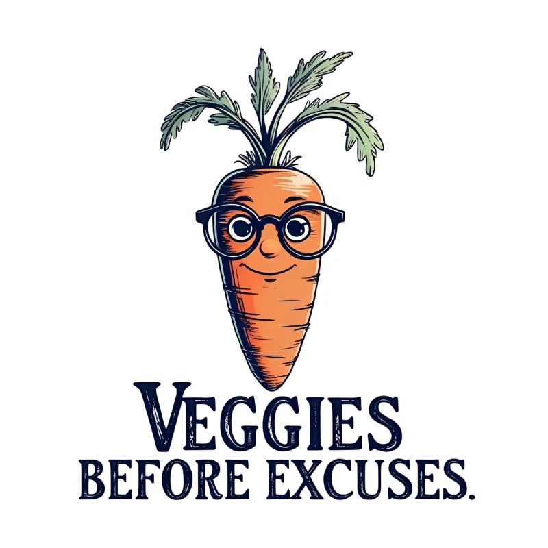 Veggies Before Excuses – Funny Carrot