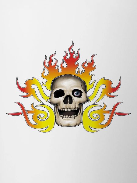 skull and flames