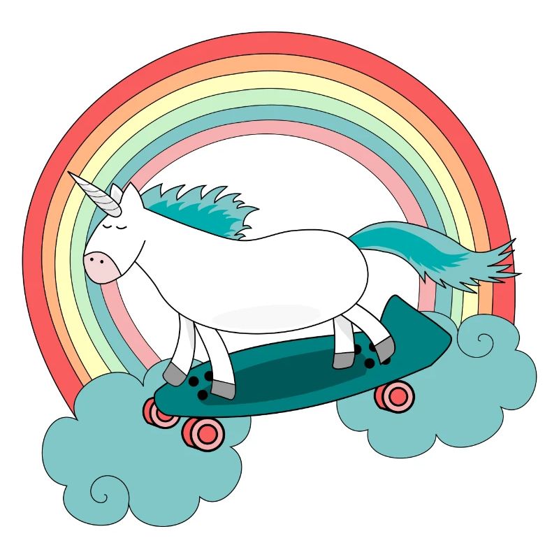 Einhorn Skateboard Longboard Regenbogen