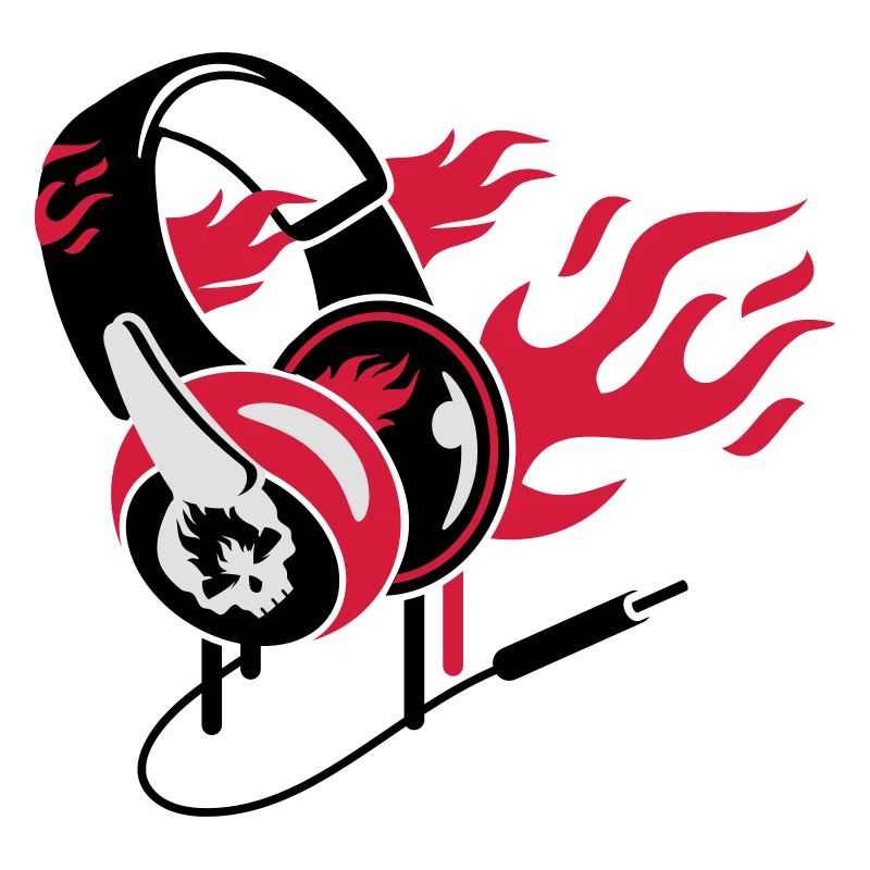 Kopfhörer und Flammen