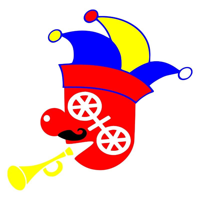 Figurine de carnaval avec masque de clown coloré
