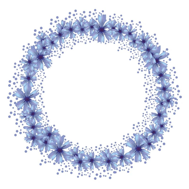couronne de fleur de bleuet bleu vif