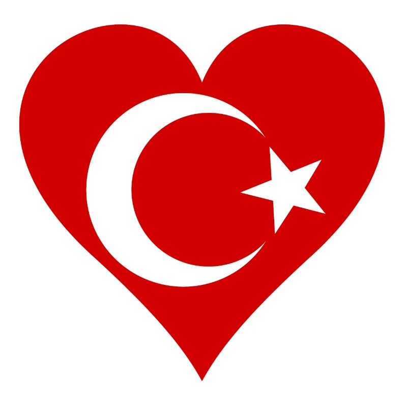 Drapeau turc comme coeur