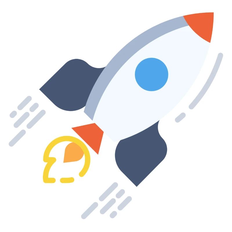 Flying rocket spaceship. gift