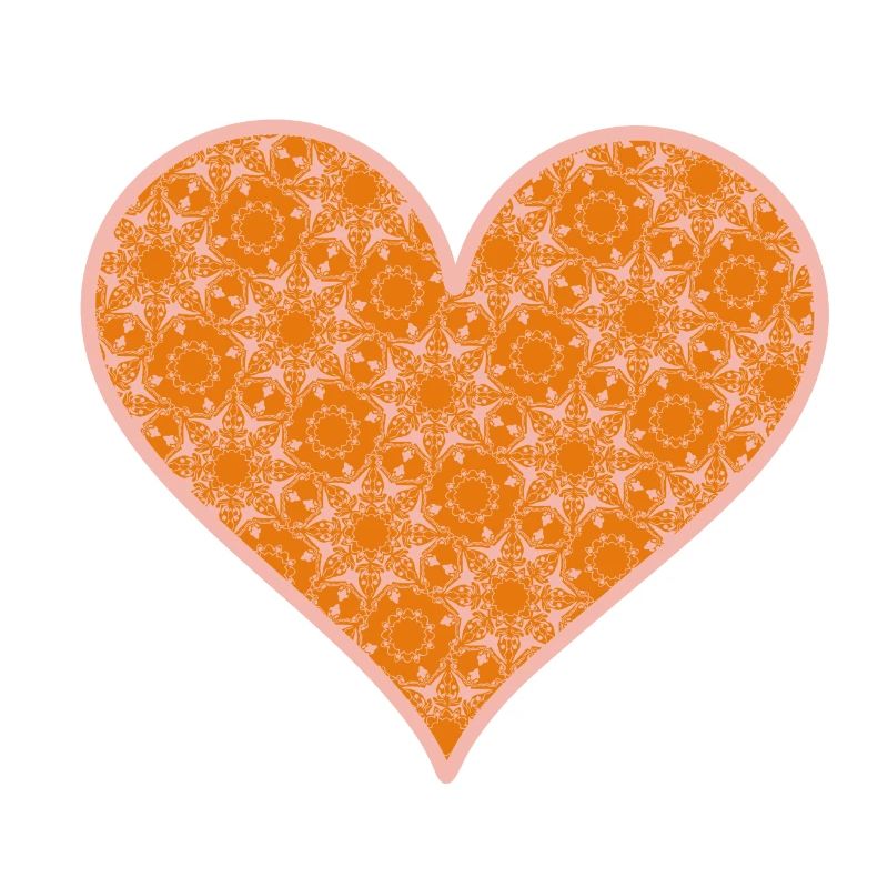 Cœur orange rose