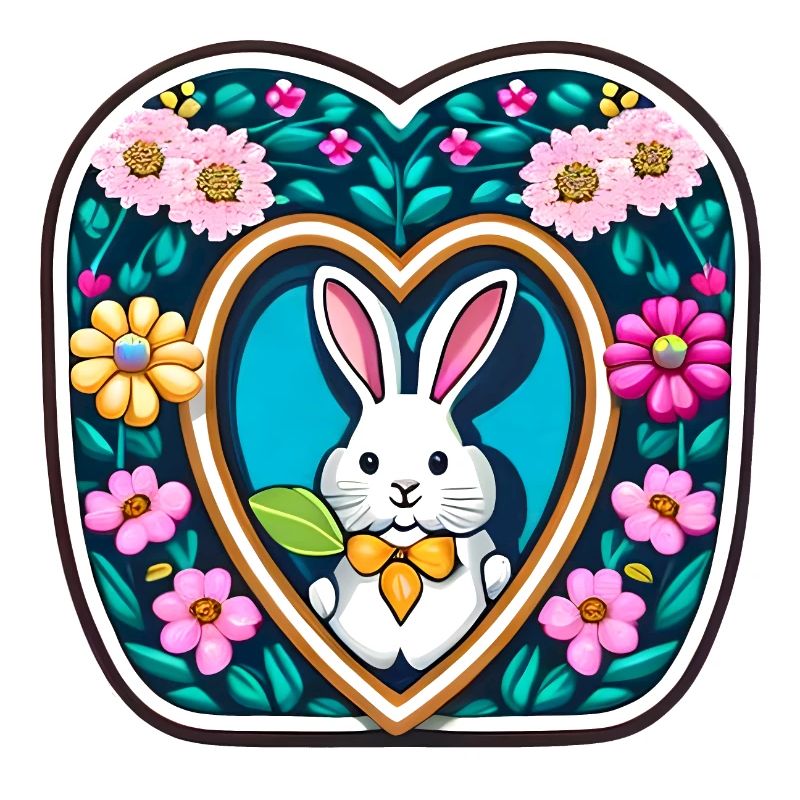 Lapin de Pâques Beaucoup de fleurs