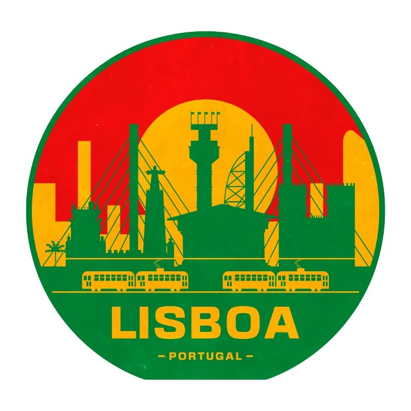 Silhouette rétro de la Skyline de Lisboa