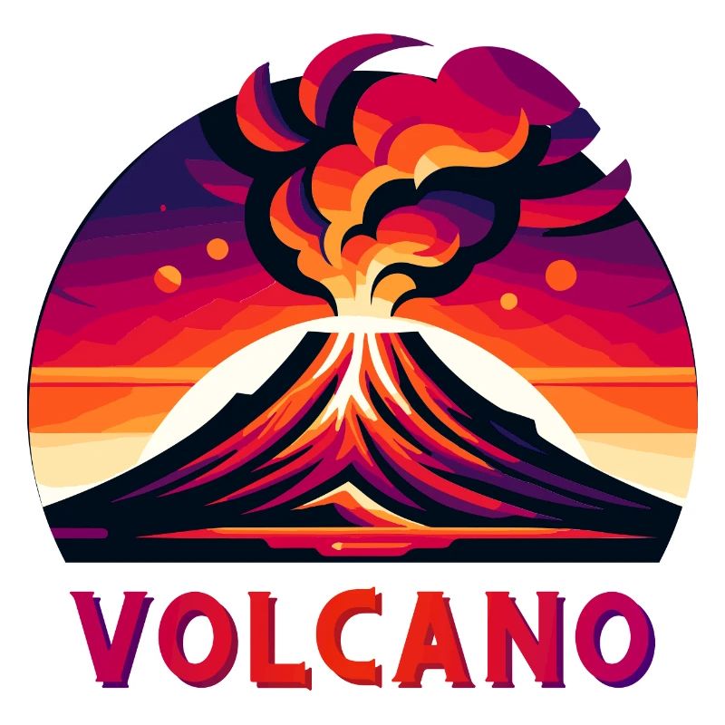 Illustration du volcan d’éruption vive