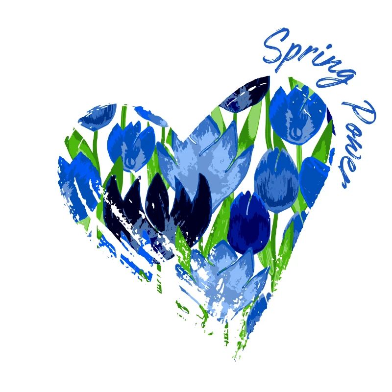 Blue Tulip Heart: Spring Power