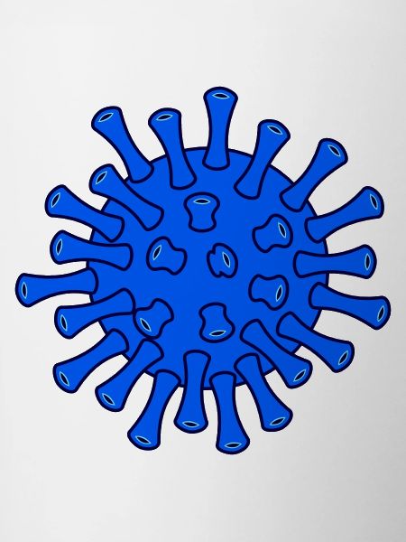Blue Covid Molecule Illustration
