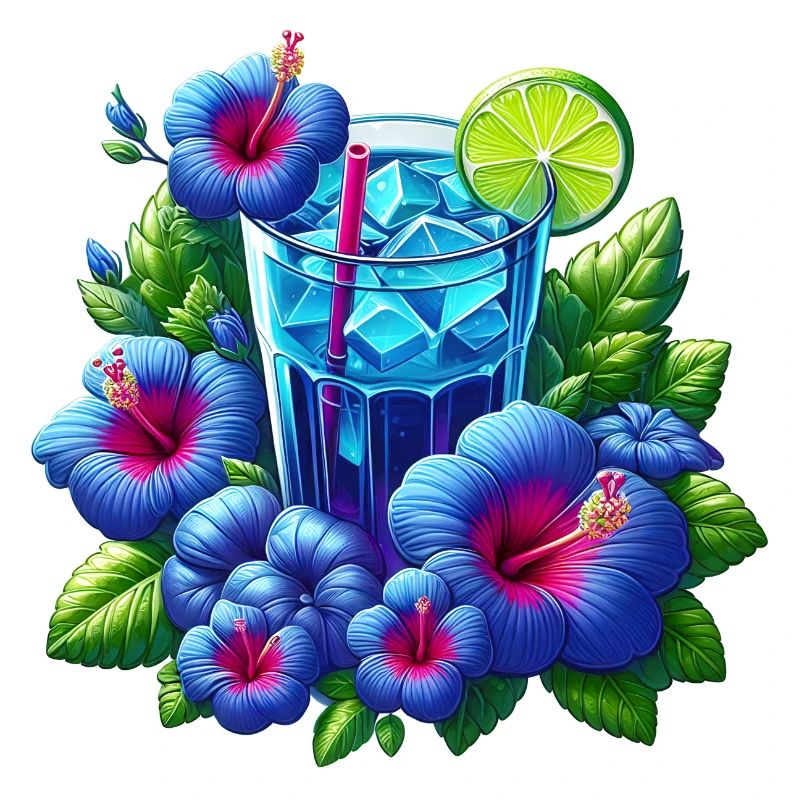 Blue hibiscus tea