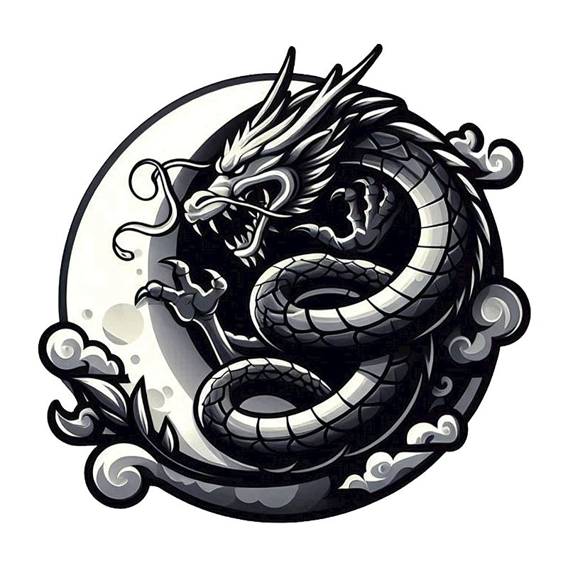 Mystical Dragon Silhouette