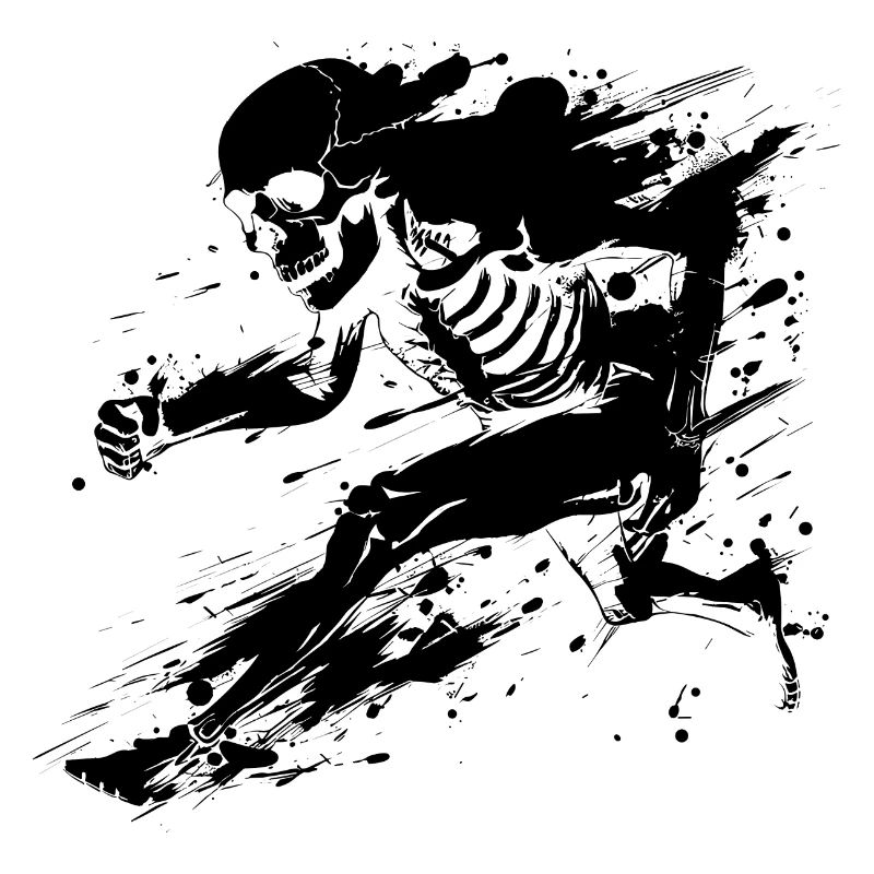 Runner Skeleton Street Art