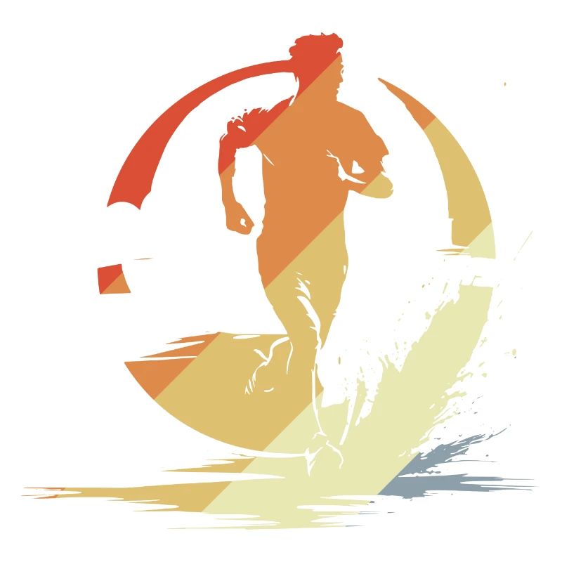 Marathon Runner Sketch Vintage