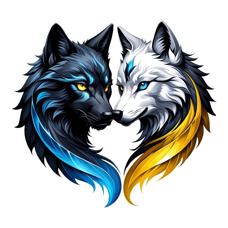 Têtes de loup majestueuses.