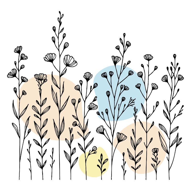 Delicate Botanical Pattern in Soft Tones