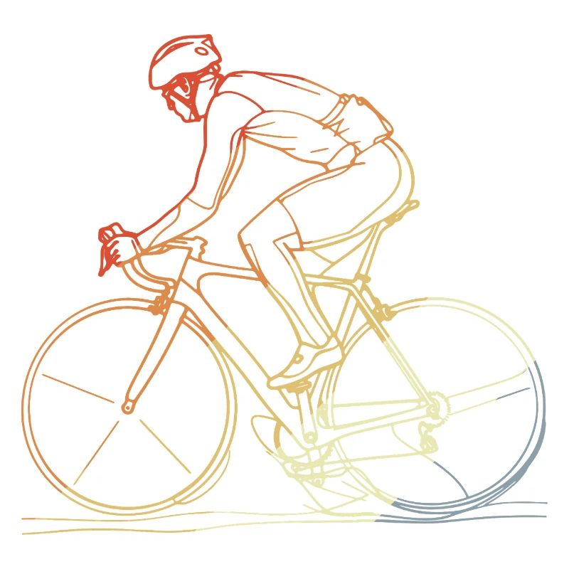 Radfahrer Line Art Retro