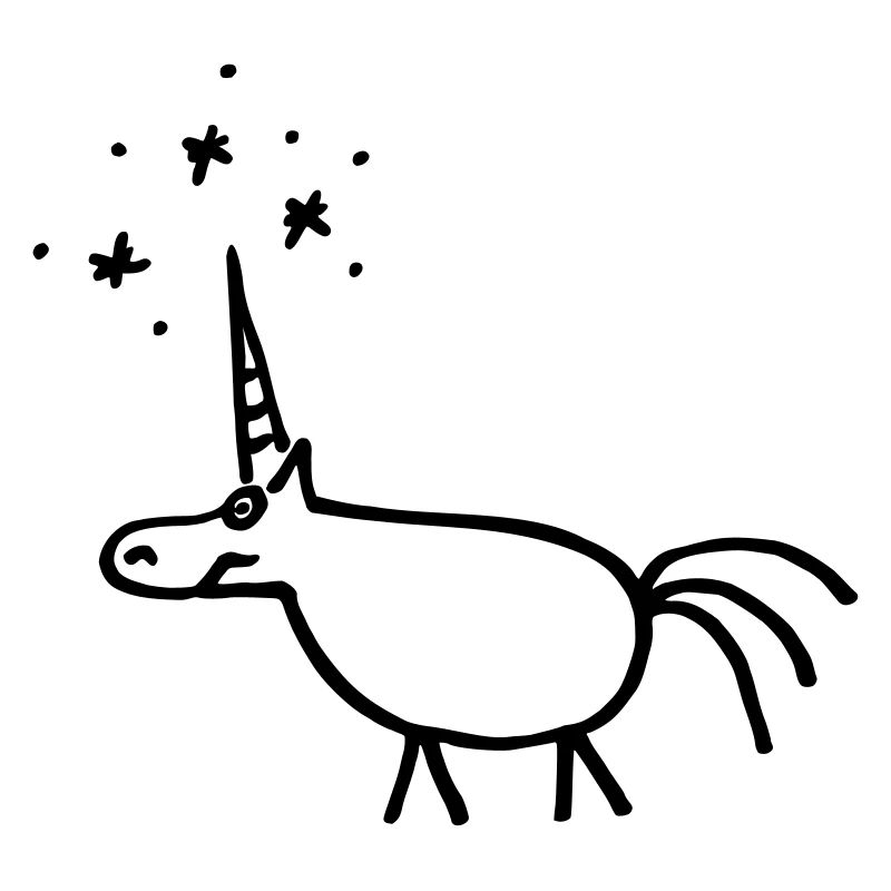 Strichmännchen Einhorn lustiges unicorn Bild Fun