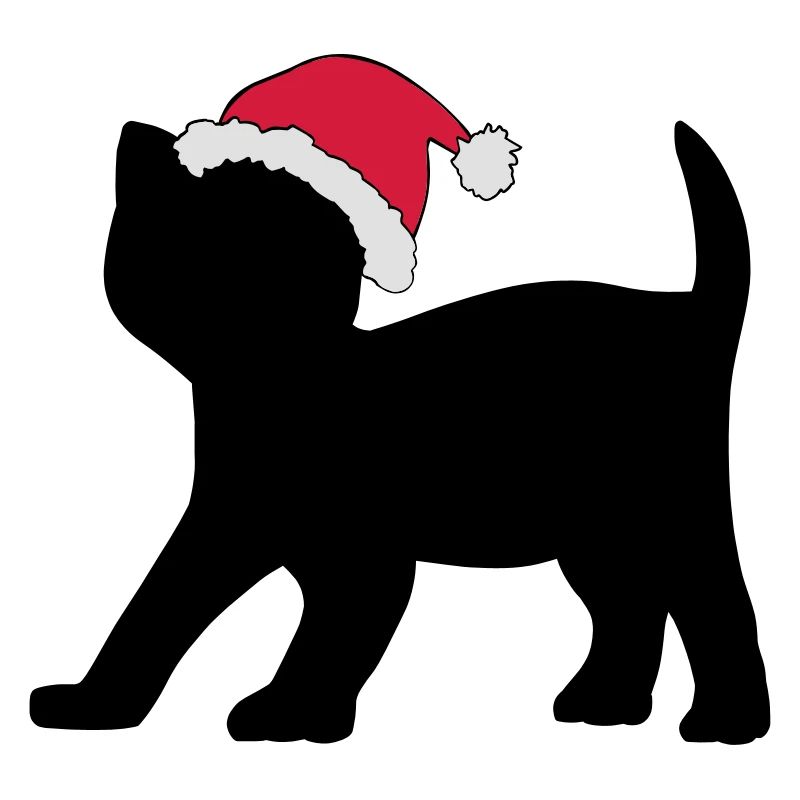 Chaton dans un chapeau de Noël.