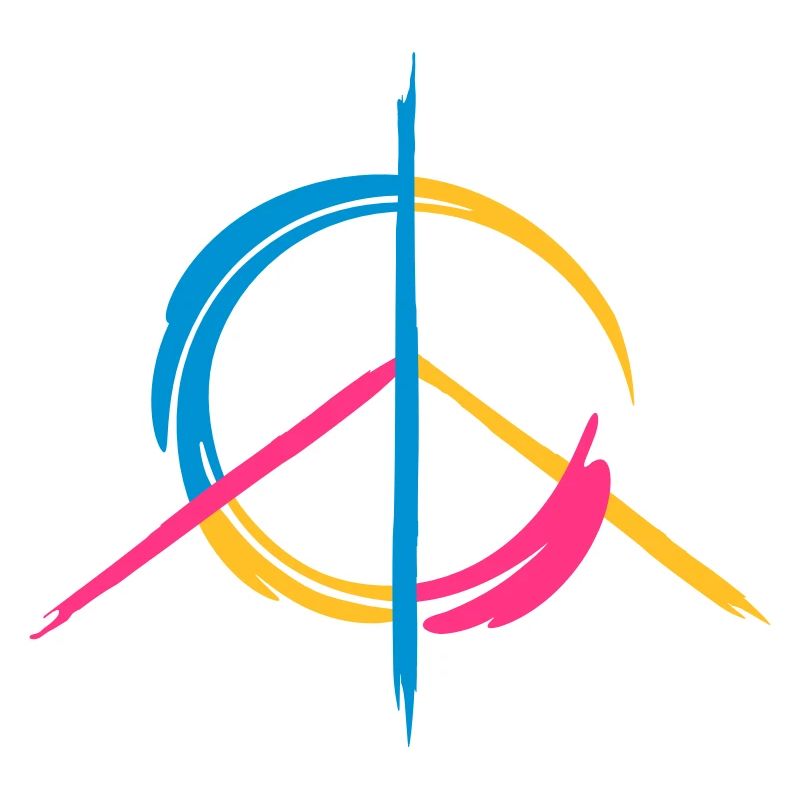 Un symbole de paix coloré comme un graffiti