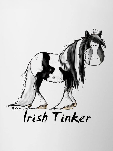 Funny Irish Tinker Horse - Pinto
