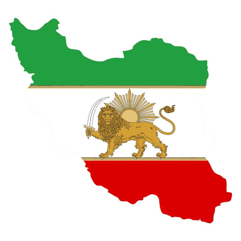 Drapeau iran Lion et Soleil - شیر خورشید پرچم