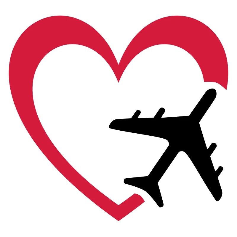 Flugzeug und Herz