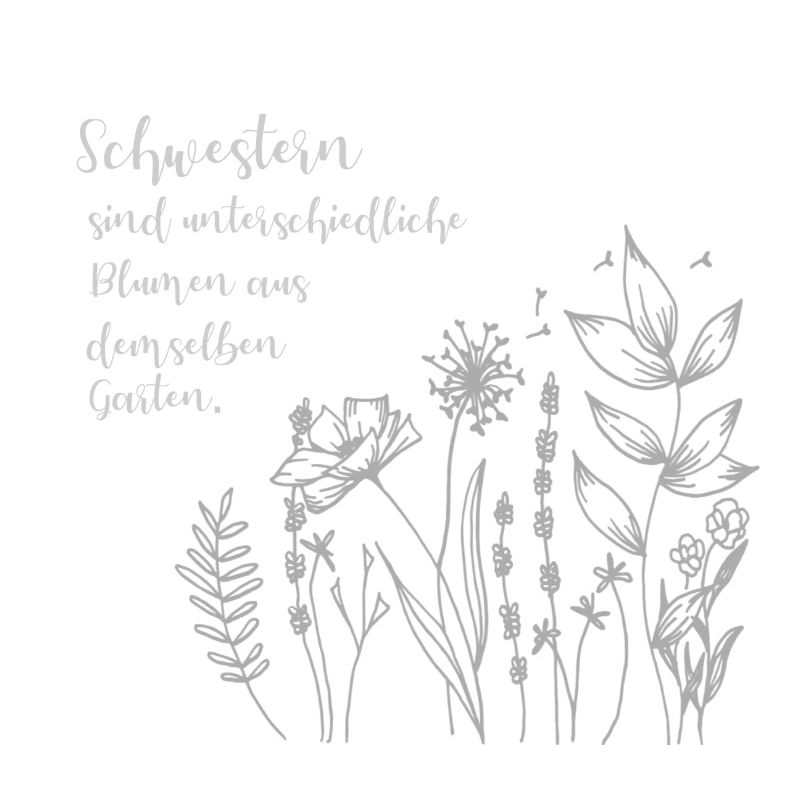 Schwestern-Spruch mit Wildblumen