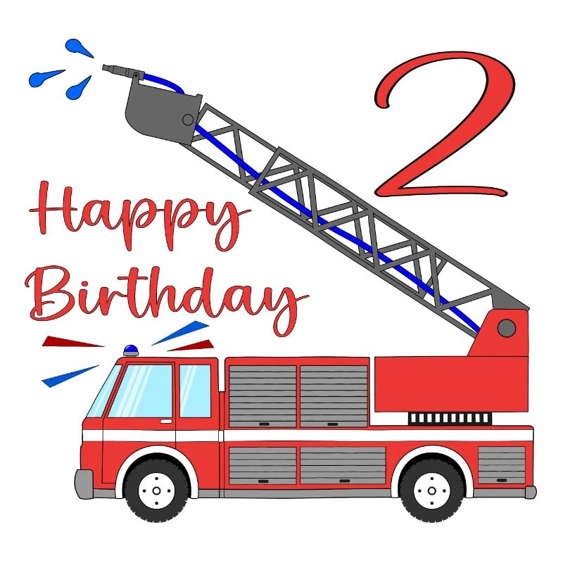 Feuerwehrauto Happy Birthday 2