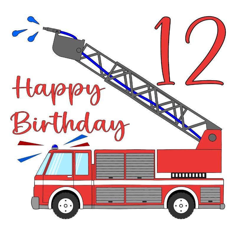 Fire engine Happy Birthday 12