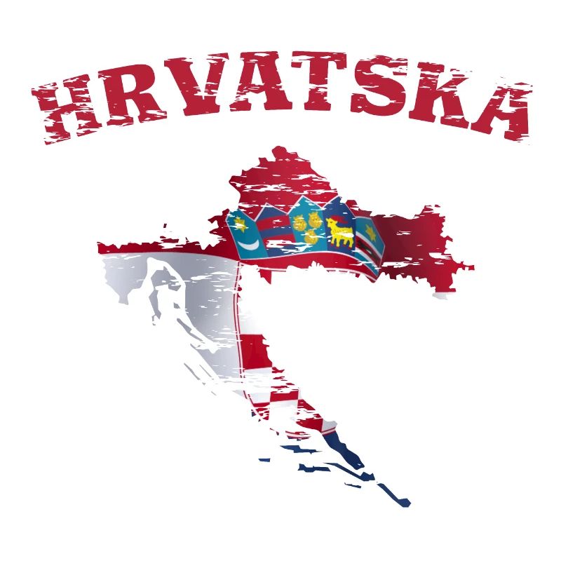 Croatia Flag Map used