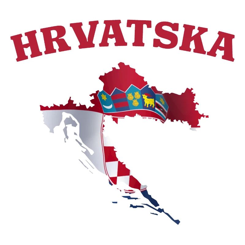 Croatia Flag Map