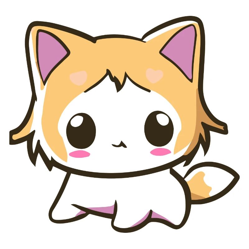 Kawaii Chibi Cat - Cute Anime Kitten