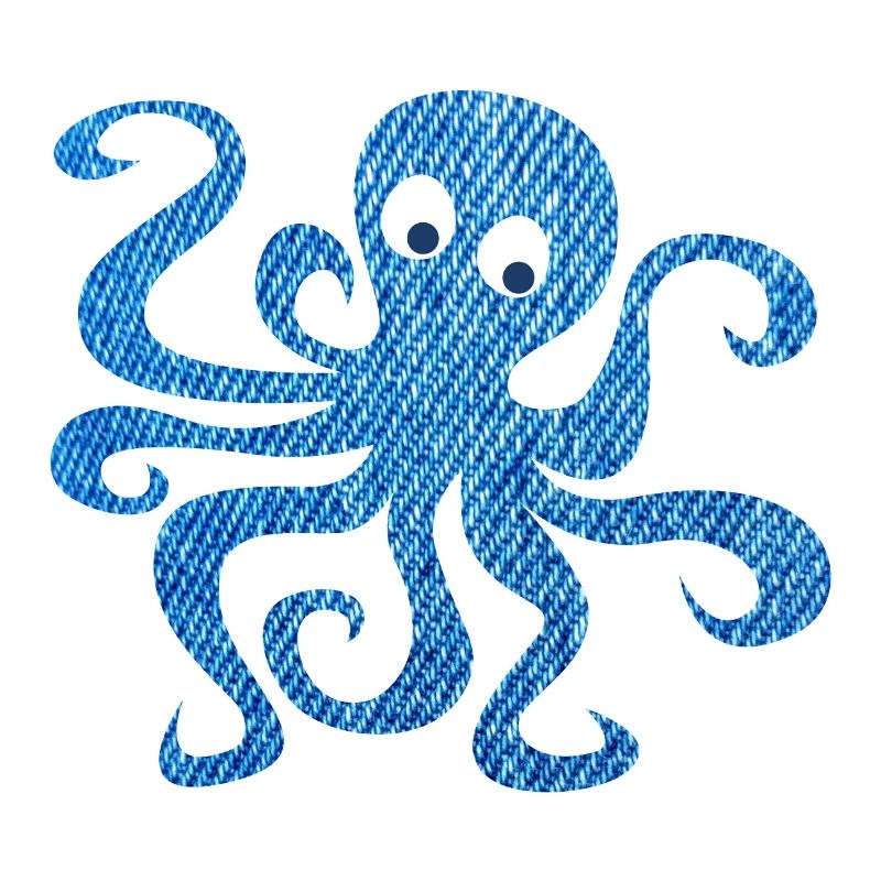 Octopus Octopus Jeans Pattern Enfants Mer Océan