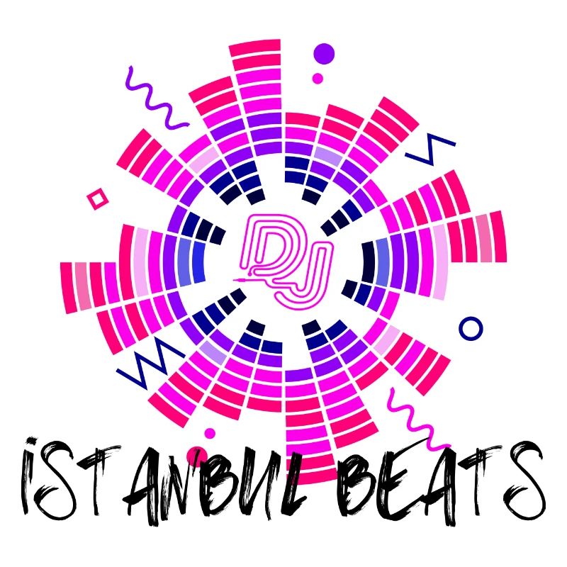 Disco Neon DJ Circle Design