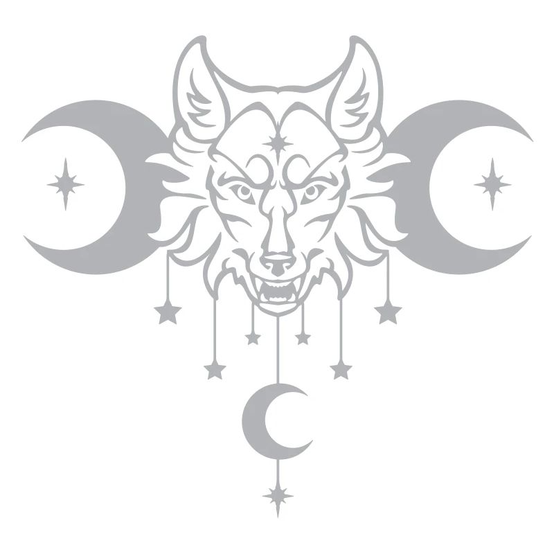 Wicca Moon Wolf - Customizable Color