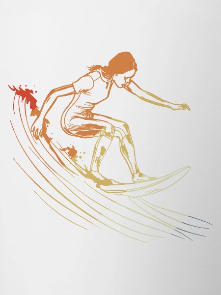 Dessin de fille surfeuse